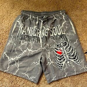 Grey “Wandering Soul” ROMWE Shorts